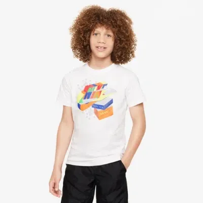 Nike Kids' Boys   Nsw Stop Playing Short Sleeve T-shirt In White/white