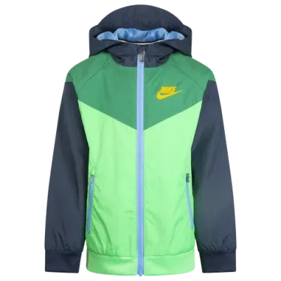 Nike Boys   Windrunner Jacket In Green/white