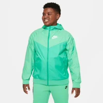 Nike Kids' Boys   Windrunner Jacket In Spring Green/aquarius Blue/stadium Green