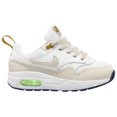 Nike Boys Preschool   Air Max 1 Easyon In White/light Orewood Brown/bronzine