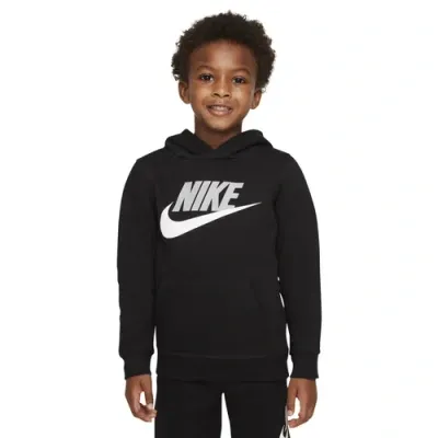 Nike Boys Preschool   Club Hbr Po Hoodie In Light Smoke Grey/white/black