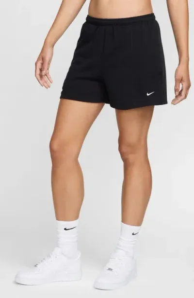 Nike Chill High Waist French Terry Shorts In Black/sail