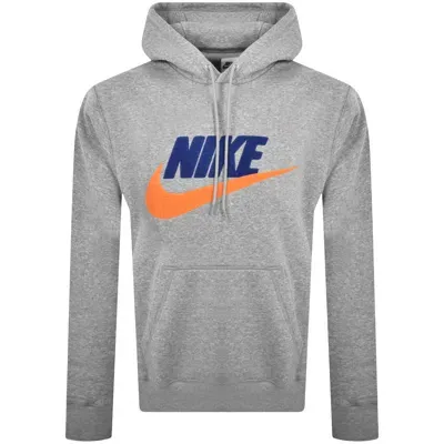 Nike Swoosh Logo Hoodie Grey In Gray