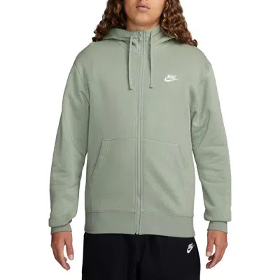 Nike Club Zip-up Logo Hoodie In Jade Horizon/jade Horizon