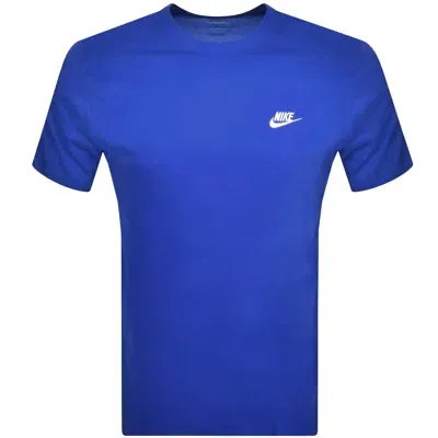 Nike Crew Neck Club T Shirt Blue