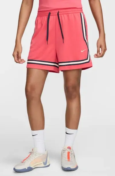 Nike Crossover Dri-fit Performance Basketball Shorts In Aster Pink/armory Navy