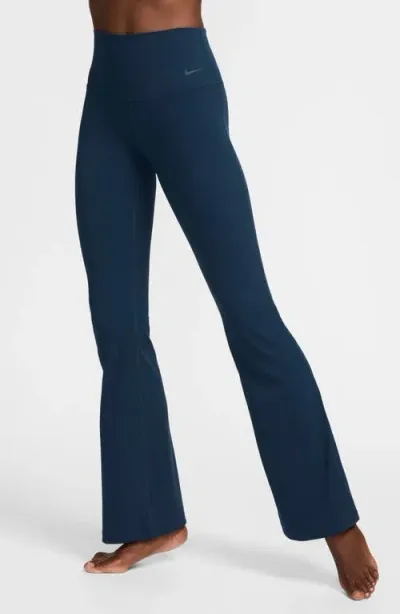 Nike Dri-fit Flare Leggings In Armory Navy/black