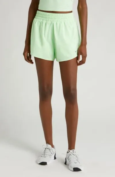 Nike Dri-fit High Waist Shorts In Vapor Green/reflective Silver