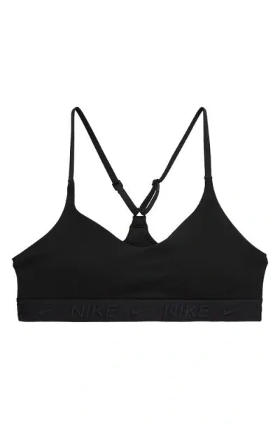 Nike Kids'  Dri-fit Indy Sports Bra In Black/black