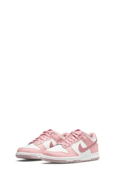 Nike Kids'  Dunk Low Basketball Sneaker In Pink Glaze/white/pomegranate