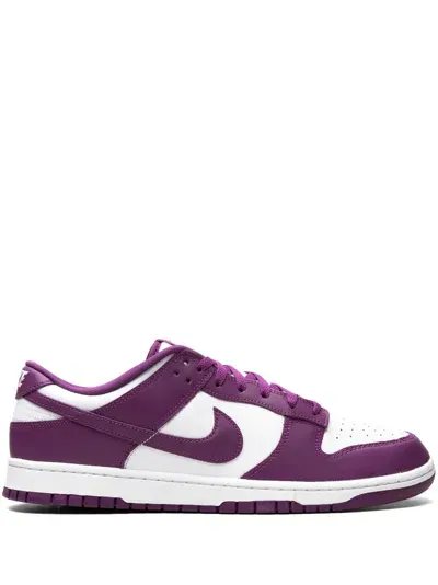 Nike White & Purple Dunk Low Retro Sneakers