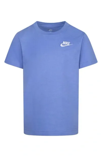 Nike Embroidered Logo Crew Neck T-shirt In Blue