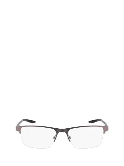 Nike Eyeglasses In Brushed Gunmetal / Black