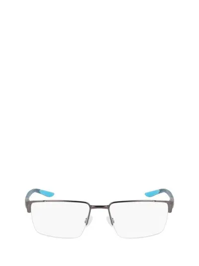 Nike Eyeglasses In Satin Gunmetal / Matte Blue