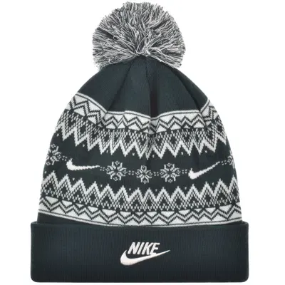 Nike Fair Isle Knit Beanie Hat Blue