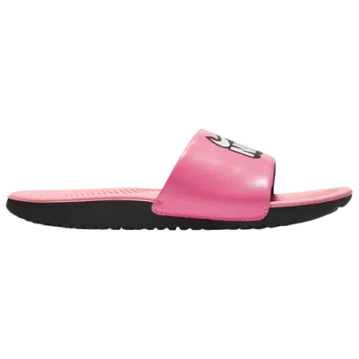 Nike Girls   Kawa Slides Fun In White/black/pink