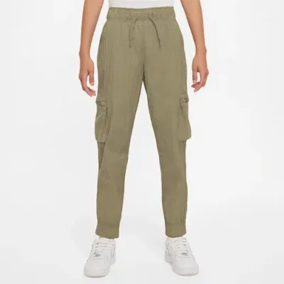 Nike Kids' Sportswear Woven Cargo Pants In White/neutral Olive