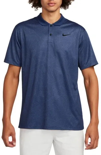 Nike Golf Dri-fit Victory+ Geo Print Golf Polo In Midnight Navy/midnight Navy