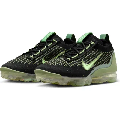 Nike Kids' Air Vapormax 2021 Fk Sneaker In Black/oil Green/green