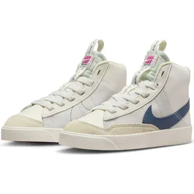 Nike Kids' Blazer Mid '77 High Top Sneaker In Sail/blue/sail