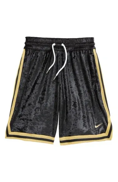 Nike Kids' Culture Of Basketball Dna Drawstring Shorts In Black/infinite Gold