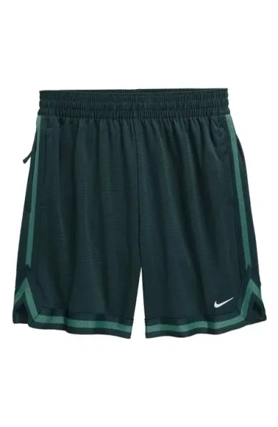 Nike Kids' Dri-fit Dna Athletic Shorts In Deep Jungle/white