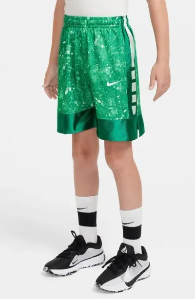 Nike Kids' Dri-fit Elite 23 Athletic Shorts In Malachite/white