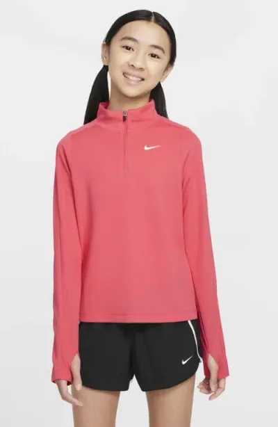 Nike Kids' Dri-fit Half Zip Pullover In Aster Pink/white