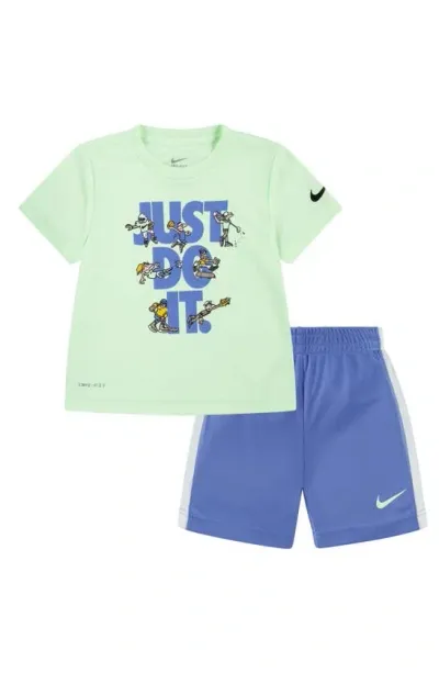 Nike Kids' Toddler Boys Just Do It Graphic Dri-fit T-shirt & Tricot Shorts, 2 Piece Set In Bgz Po