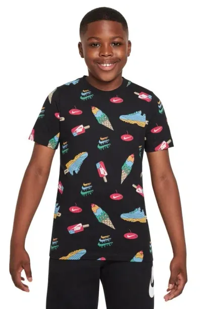 Nike Kids' Ice Cream Print T-shirt In Black