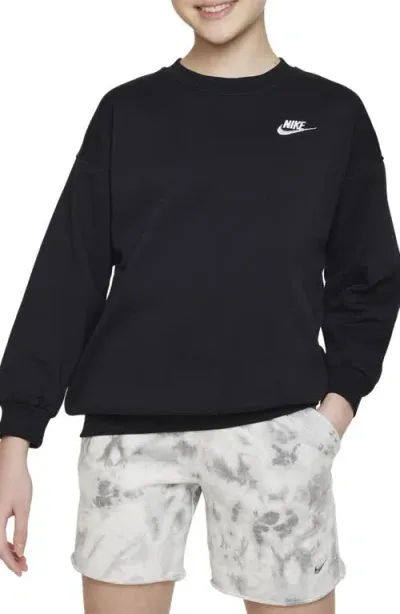 Nike Kids' Sportswear Club Fleece Sweatshirt In Black/white