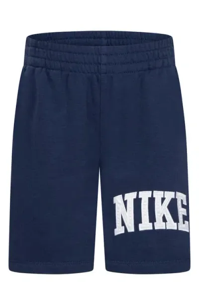 Nike Kids' Sportswear Club Logo Sweat Shorts In Midnight Navy