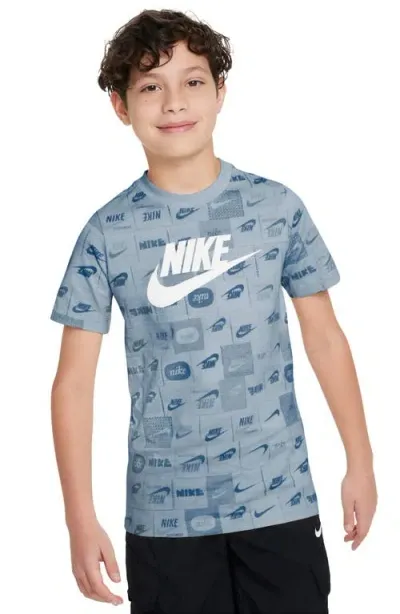 Nike Kids' Sportswear Club Logo T-shirt In Armory Blue