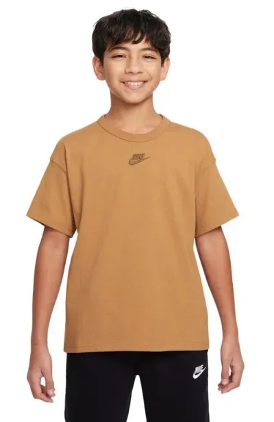 Nike Kids' Sportswear Cotton T-shirt In Flax