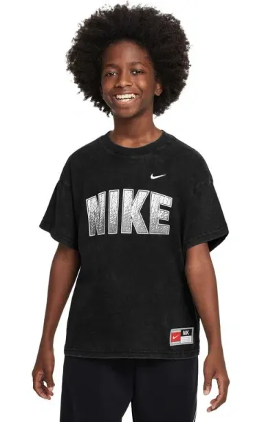 Nike Kids' Sportswear Logo Cotton T-shirt In Black