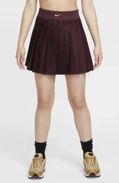 Nike Kids' Sportswear Pleated Skirt In Burgundy Crush/hot Punch