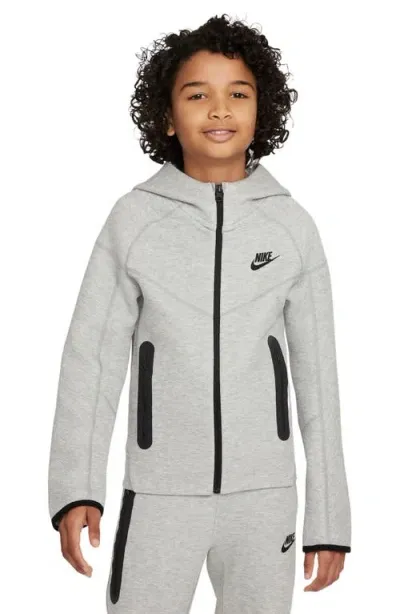 Nike Boys   Nsw Tech Fleece Full-zip Hoodie In Dark Grey Heather/black/black