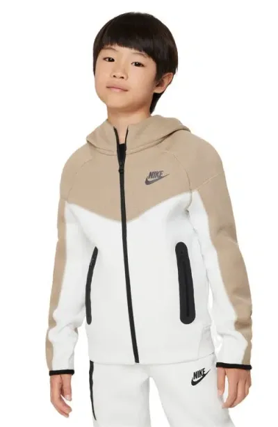 Nike Boys   Nsw Tech Fleece Full-zip Hoodie In White/black