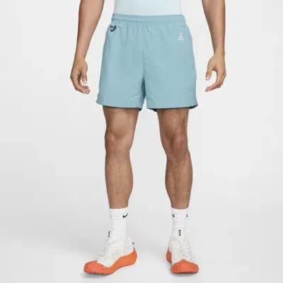 Nike Acg Reservoir Goat Straight-leg Logo-embroidered Nylon Shorts In Blue