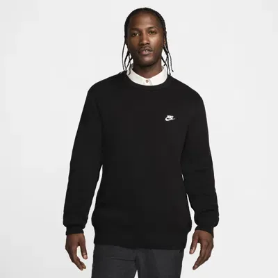 Nike Men's Club Crew-neck Sweater In Black