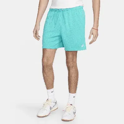 Nike Club Woven Shorts In Turquoise-blue In Dusty Cactus/white