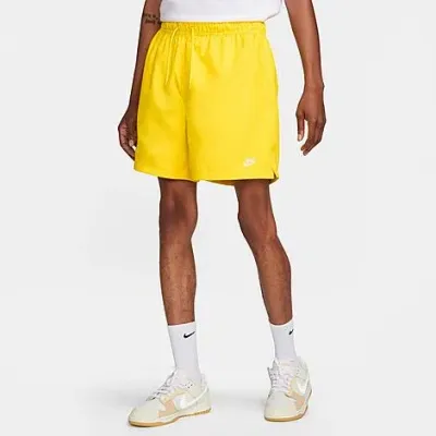 Nike Men's Club Flow Relaxed-fit 6" Drawstring Shorts In Lightning/white 