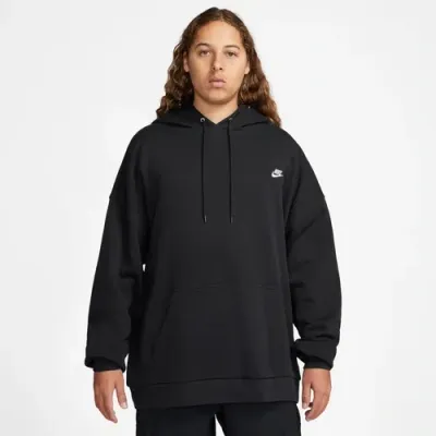 Nike Mens  Club Ft Oversized Pullover Hoodie In White/black