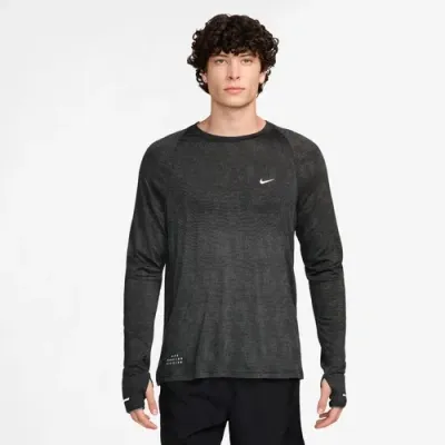 Nike Mens  Tfadv Run Div Ls T-shirt In Black/grey