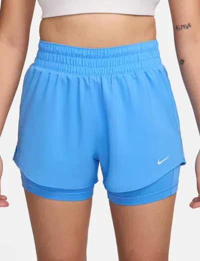 Nike One Dri-fit 2-in-1 Shorts In Blue