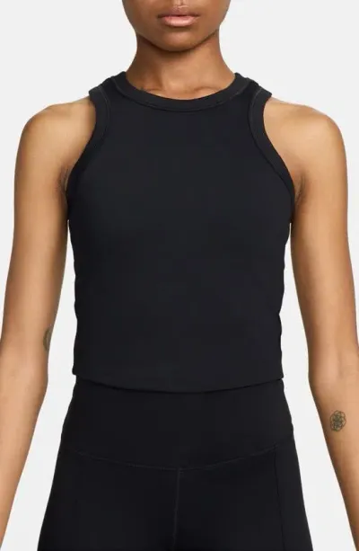 Nike Women's One Fitted Dri-fit Cropped Tank Top In Black