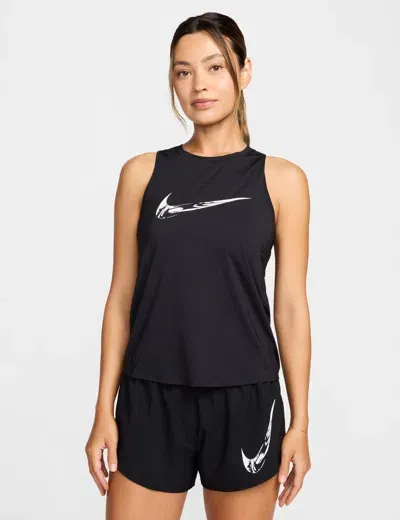 Nike One Dri-fit Graphic Running Tank In Blue