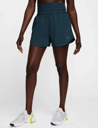 Nike One Ultra High 3" Brief-lined Shorts In Blue