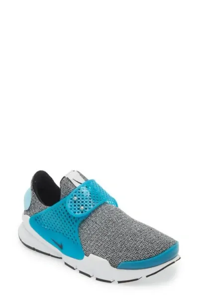 Nike Sock Dart Sneaker In Black/blue Lagoon/white