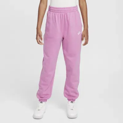 Nike Sportswear Club Fleece Big Kids' Loose Pants In Pink